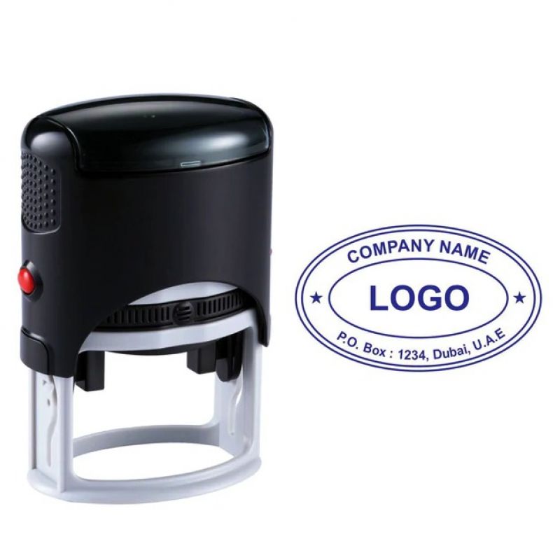 Self Inking Rubber Stamp, Office Stationery, Company Stamp, Business Stamp Oval Shape