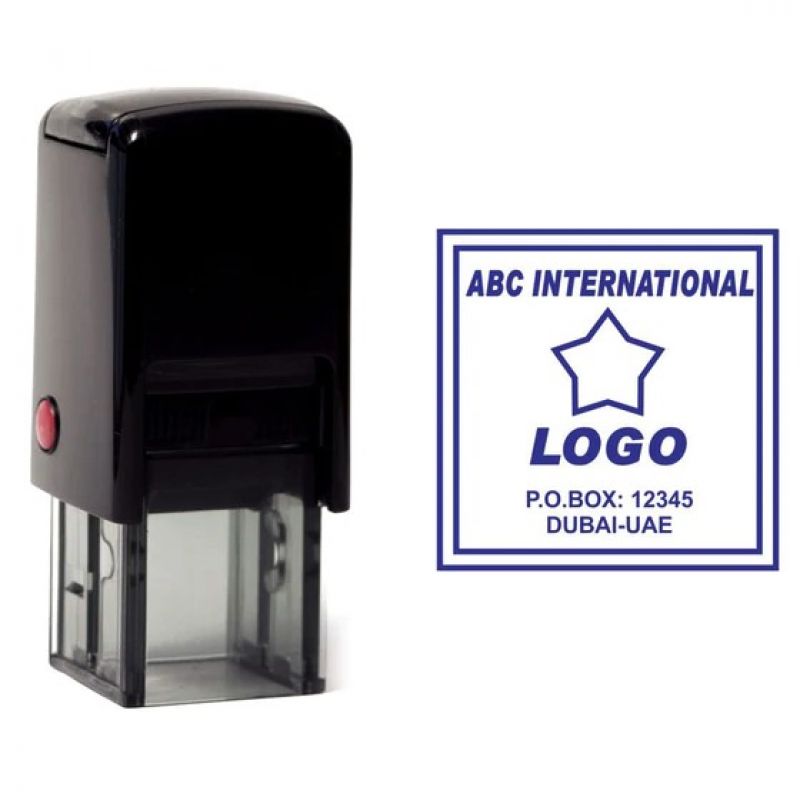 Heavy Duty Commercial Self Inking Rubber Stamp, Company Stamp, Office Stamp, Square Stamp