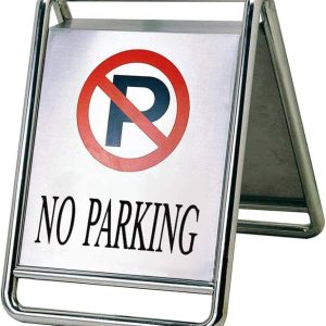 No Parking Steel Sign Board | A Shape Floor Signage for Parking Area