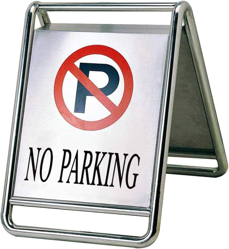 No Parking Steel Sign Board | A Shape Floor Signage for Parking Area